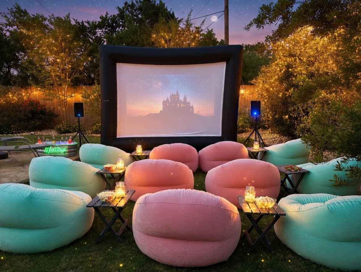 Outdoor movie setup 6 in Round Rock