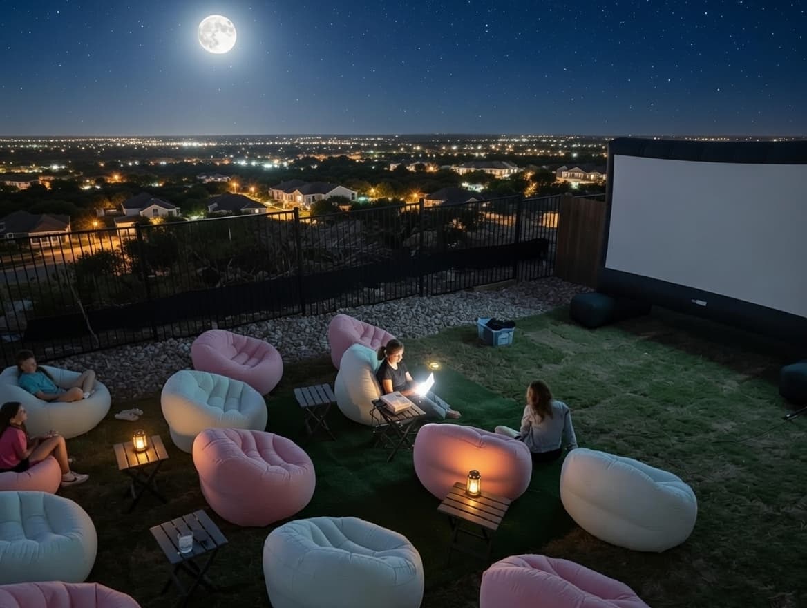 Outdoor movie setup 2 in Round Rock